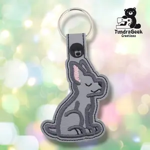 Great Dane Keychain | Embroidered Faux Leather | Dog Breed Gift | Handmade Keychain | Alaska Made