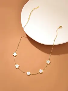 Women's Elegant Flower Design Pendant Necklace,  Fashion Jewelry for Party, Daily Clothing Decor, Trendy All-match & Exquisite Jewelry for Birthday Gift