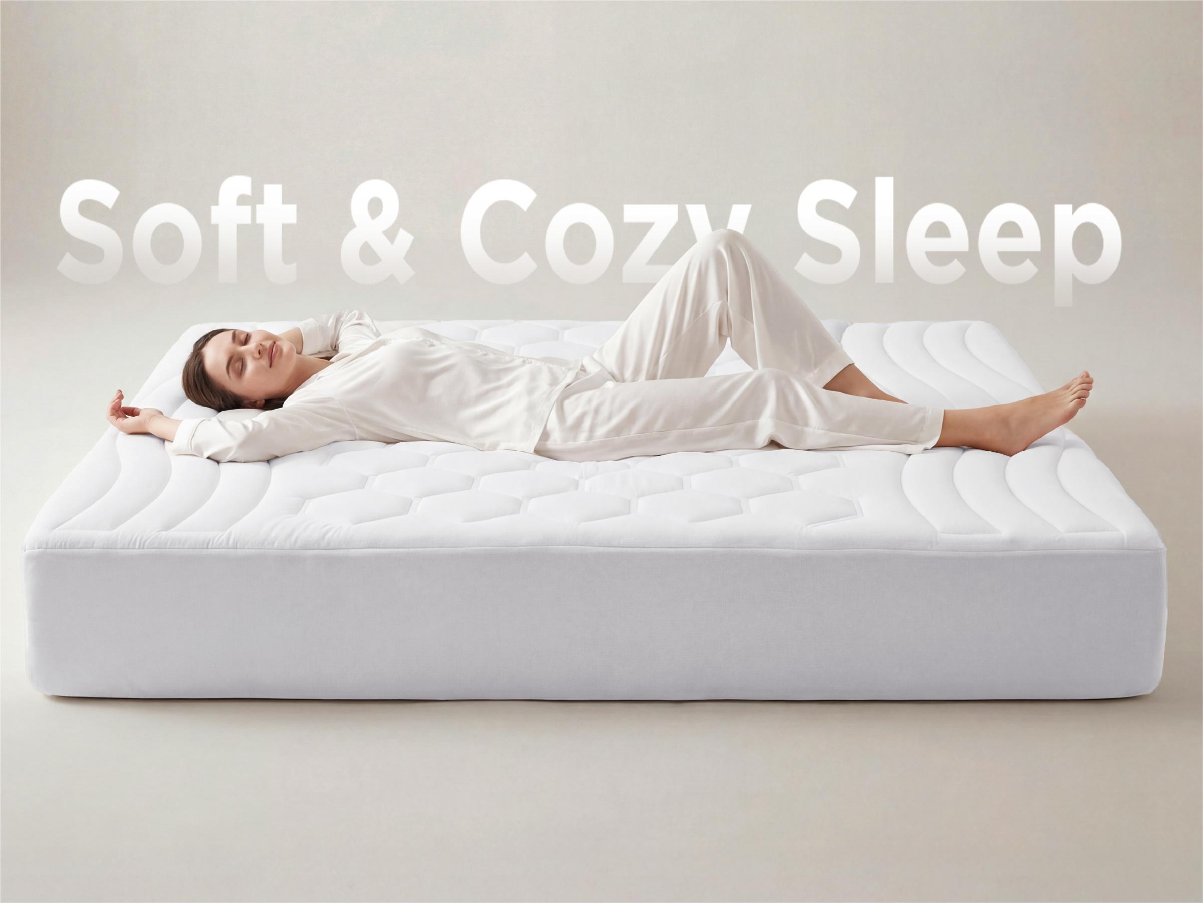 【backtoschool】Bedsure  Mattress Pad - Quilted Fitted Mattress Topper Protector with 8-21 Inches Deep Pocket, Noiseless Breathable Bed Cover Padded, Machine Washable