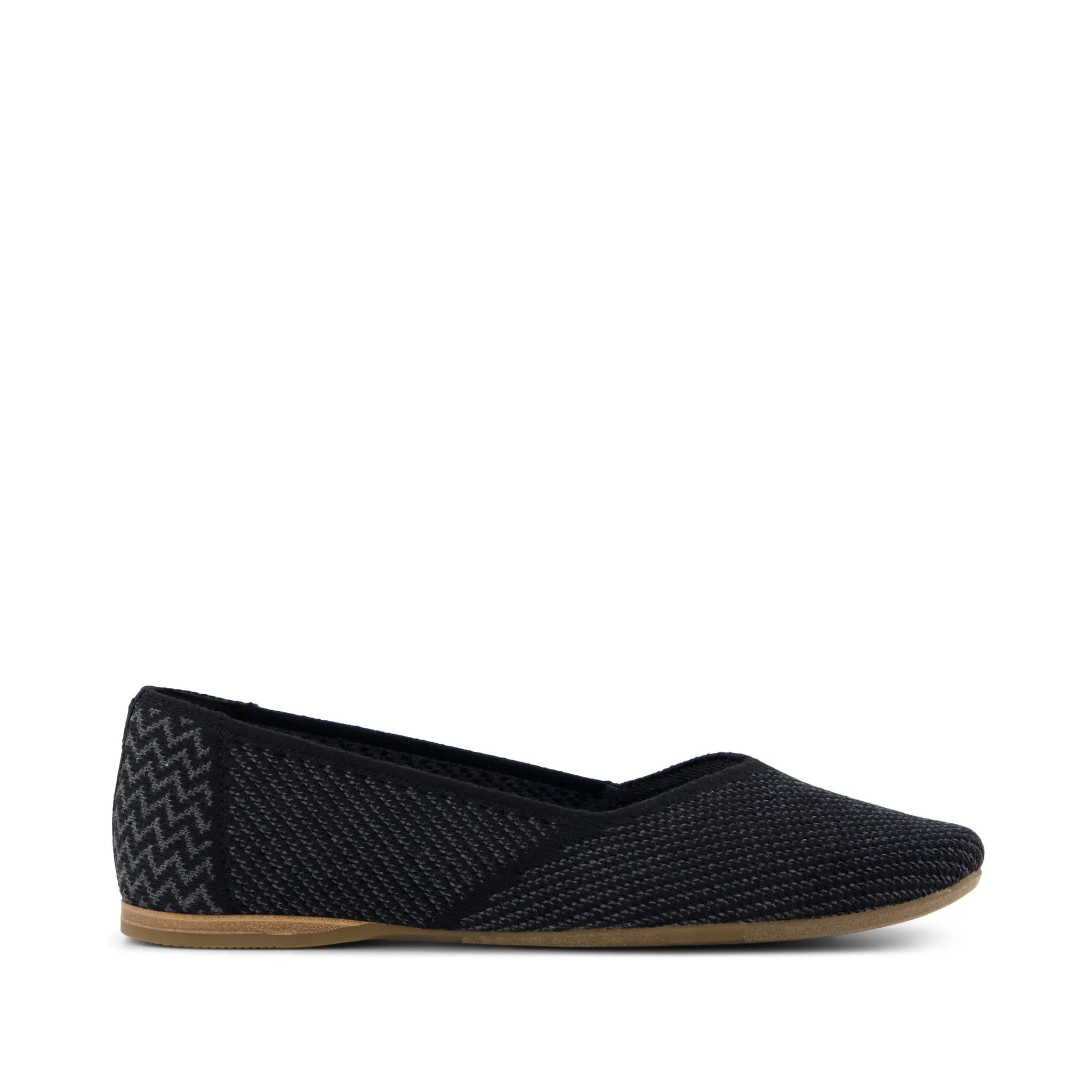 Womens Gemma Flat Black Engineered Knit