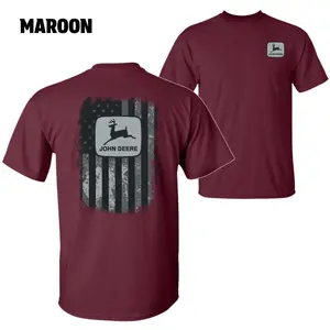 John Deere T-Shirt – American Flag Graphic, Perfect Gift for Farmers and Tractor Enthusiasts, Men's Cotton Tee