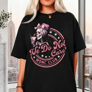 We Do Not Care Club Horror T-shirt, WDNC Funny Lover Tee, Midlife Humor Gift, Mental Health Statement Unisex Shirt