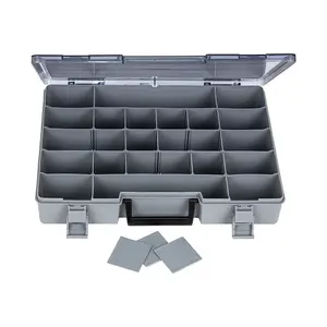 Flambeau Small Industrial Satchel 6770PA (724-2) 9-Compartment Case with 15 removable Dividers, Grey