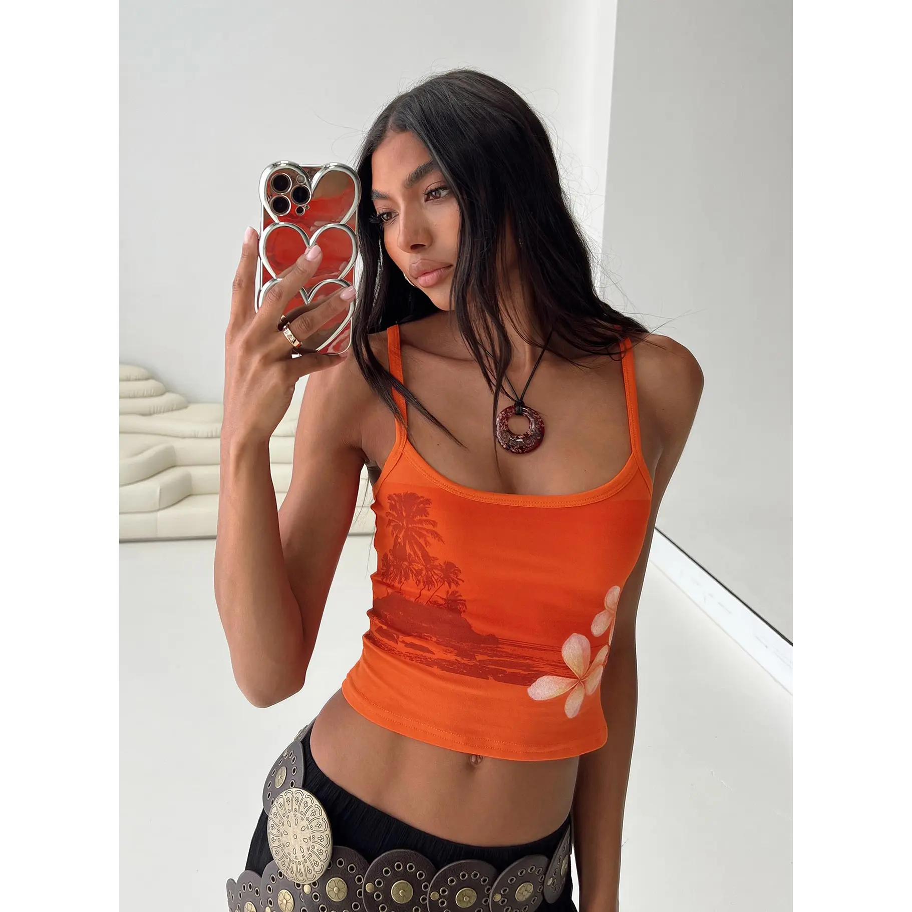 Sunset Tank Orange - TikTok Shop