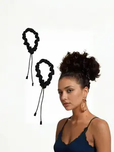 New Satin Adjustable No Heat Lazy Curl Hair Tie, High Elasticity Wave Ponytail Holder, Ponytail Hairstyle, Punk Style, All Seasons, Plain Pattern