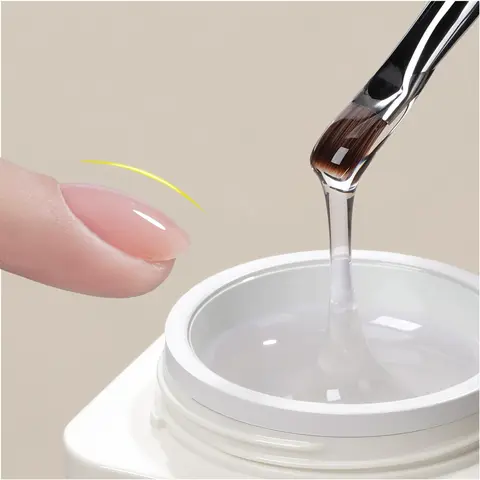 GAOY Low-Heat Clear Builder Gel for Nails, 30ml, Base Coat Top Coat Needed | Nail Strengthener, Hard UV Gel, Self-Leveling, Soak Off, Long Lasting