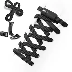 No-tie Shoelaces, Flat Elastic Shoe Laces for Sneakers, Tieless Stretch Laces for Kids Adults One Size Fits All