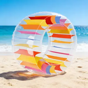 47" Giant Inflatable Water Rolling Wheel, Colorful Floating Roller for Kids, Summer Swimming Pool & Lawn Inflatable Toy, Indoor Outdoor Party Game & Fun Swimming Pool Supplies