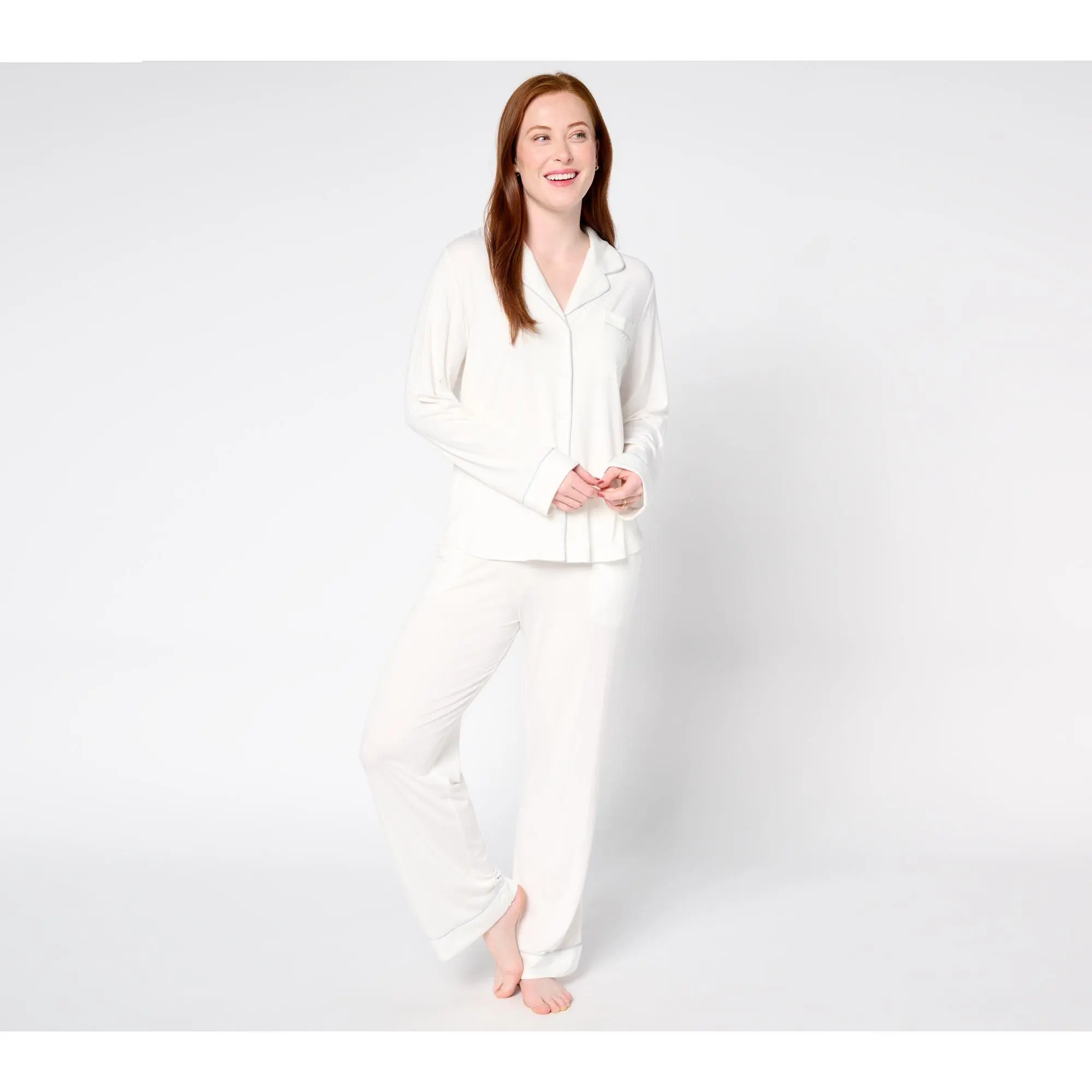 Cozy Earth Women's Stretch Knit Long Sleeve Pajama Set