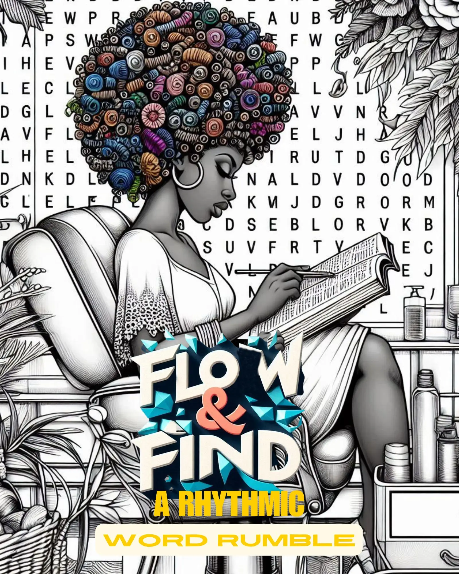 Flow & Find : Word Search Puzzle Book - A Rhythmic Word Rumble with Unique Design and Engaging Puzzles