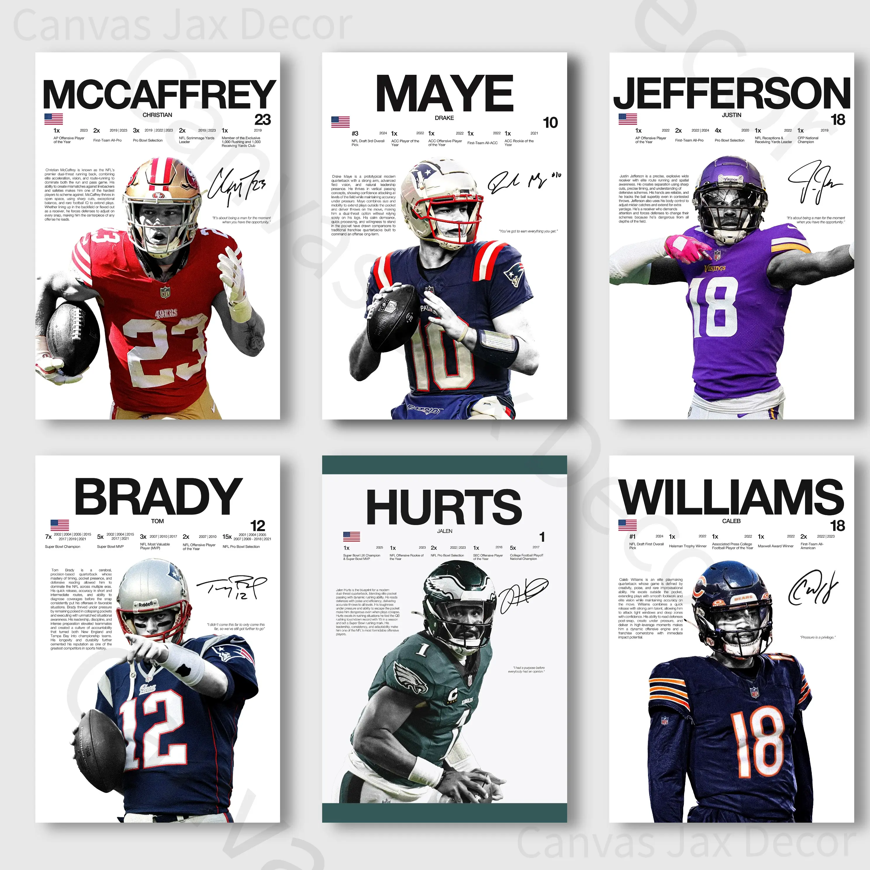 Rugby star Canvas Poster Personalized MAYE Brady LAMBEAU Gift for man High-Definition Printing New High-Quality Boutique Decorative Art