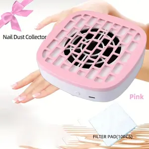 Mini Nail Vacuum Cleaner, Portable Manicure Dryer with USB Plug, Nail Dust Collector, Includes Filter Cloth, Strong Suction, Detachable Paper Filter, Perfect Gift