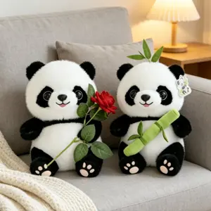Giant Panda Plush Toy Holding Bamboo, Stuffed Animal Doll, Perfect Children's Day Gift