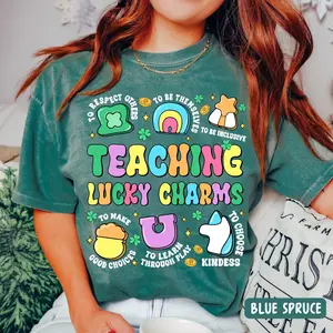 Comfort Colors Retro St Patricks Day Teacher Shirt, SPED Teacher Shirt, Special Education, Teaching Lucky Charms, One Lucky Teacher Shirt