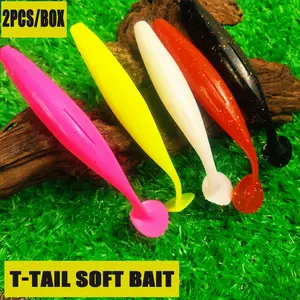 2-Pack Soft Lure Baits, Large T-Tail Simulation Fish Bait, Two Sizes for Tigerfish Fishing, Realistic Lure for Anglers