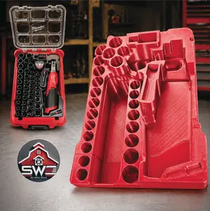 Milwaukee Packout Insert Compatible with M12 FUEL 3/8 in High Speed Ratchet 2567-20, 43PC Socket Set, and Accessories