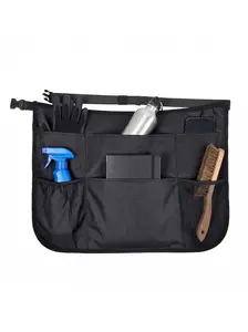 Waitress Server Apron with Multiple Pockets, Half Apron with Adjustable Belt for Waitress, Waiter, Women Men Server, Waist Apron for Restaurant, Bistro, Kitchen, Black