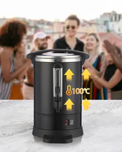 ‌Commercial Electric Hot Water Urn 100-Cup - 14L Stainless Steel Coffee Maker Urn with Easy-Clean Design, Double Wall Insulation for Church, Office, Wedding Catering