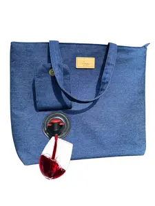 Eterno Vino - Water Resistant Dark Jean Wine Purse With Hidden Spout