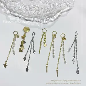 Love fringed shell chain pendant DIY zircon nail art jewelry