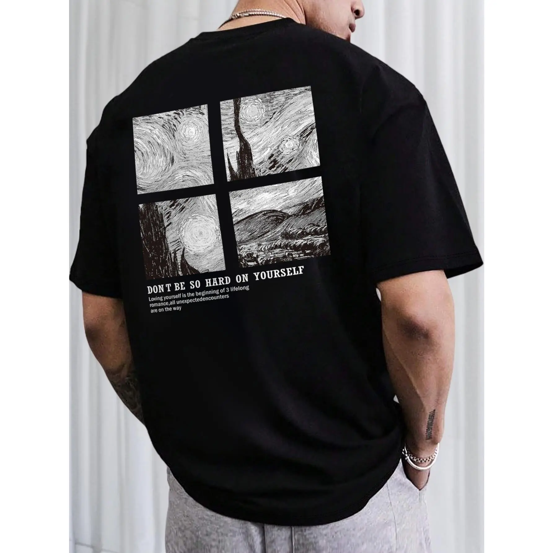 [Men's Reversible T-Shirt] Trendy And Fashionable Spring And Summer Men's Reversible Print Short-Sleeve Round Neck T-Shirt