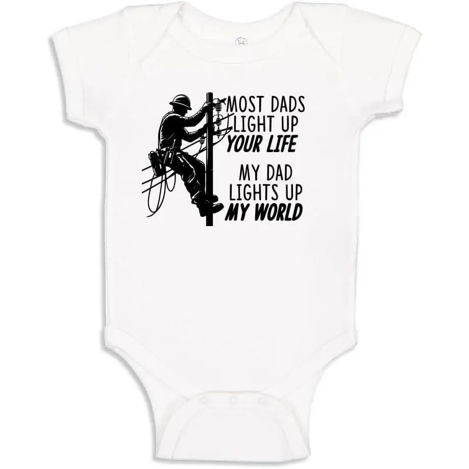 Baby Bodysuit One Piece or Toddler T-Shirt for Baby Girl or Boy with a Lineman Daddy
