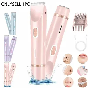 2 in 1 Bikini & Body Trimmer, Comfort 2 in 1 Electric Lady Shaver, Bikini Trimmer for Women Pubic Hair, Wet Dry Trimmer, USB Rechargeable Trimmer, Waterproof Bikini Trimmer, Hair Removal Trimmer, High Quality Trimmer