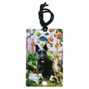 212 MAIN PVC Luggage Tag 2028 - Waterproof PVC, Stylish Design, Secure Storage, Credit Card Size, Hidden Information, Rivet Fastener, Elastic Bungee Cord - for Backpacks, Pet Carriers