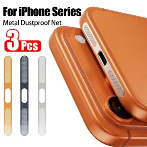Three-Piece Metal Dustproof Sticker Cover for Apple iPhone 17 Pro Max/17 Pro/17 Smartphone, Protects Speaker Charging Port, Scratch-Resistant Screen Protector