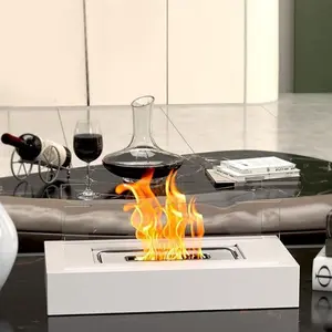 Alcohol Fireplace Indoor Tabletop Fire Pit, Mini Alcohol Stove Glass Table Accessory, Personal Fireplace for Indoors & Outdoors Camping