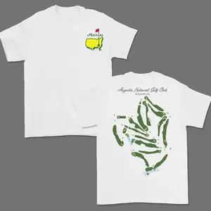 Augusta National Course Map Golf T Shirt, For Men For Women, Vintage Unisex Cotton Apparel, Breathable Fabric Sports Top, Masters Tournament T Shirt, Masters T Shirt,summervibes