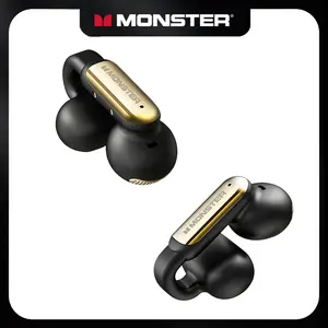 Monster Clip-On Open-Ear Wireless Earbuds, Bluetooth 5.4 Headphones with ENC Noise Cancelling Mic, Ultra-Light Secure Fit, Small-Ear Friendly, Stable Comfort for Sports, Running & Workouts, Hi-Fi Stereo Sound, 40H Playtime,– New Year Gifts for Men & Women