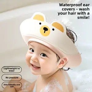 Langkes Adjustable Baby Shampoo Rinse Hat Waterproof Bath Visor for Infant Toddler Kids Hair Washing Shower Cap with Ear Protection
