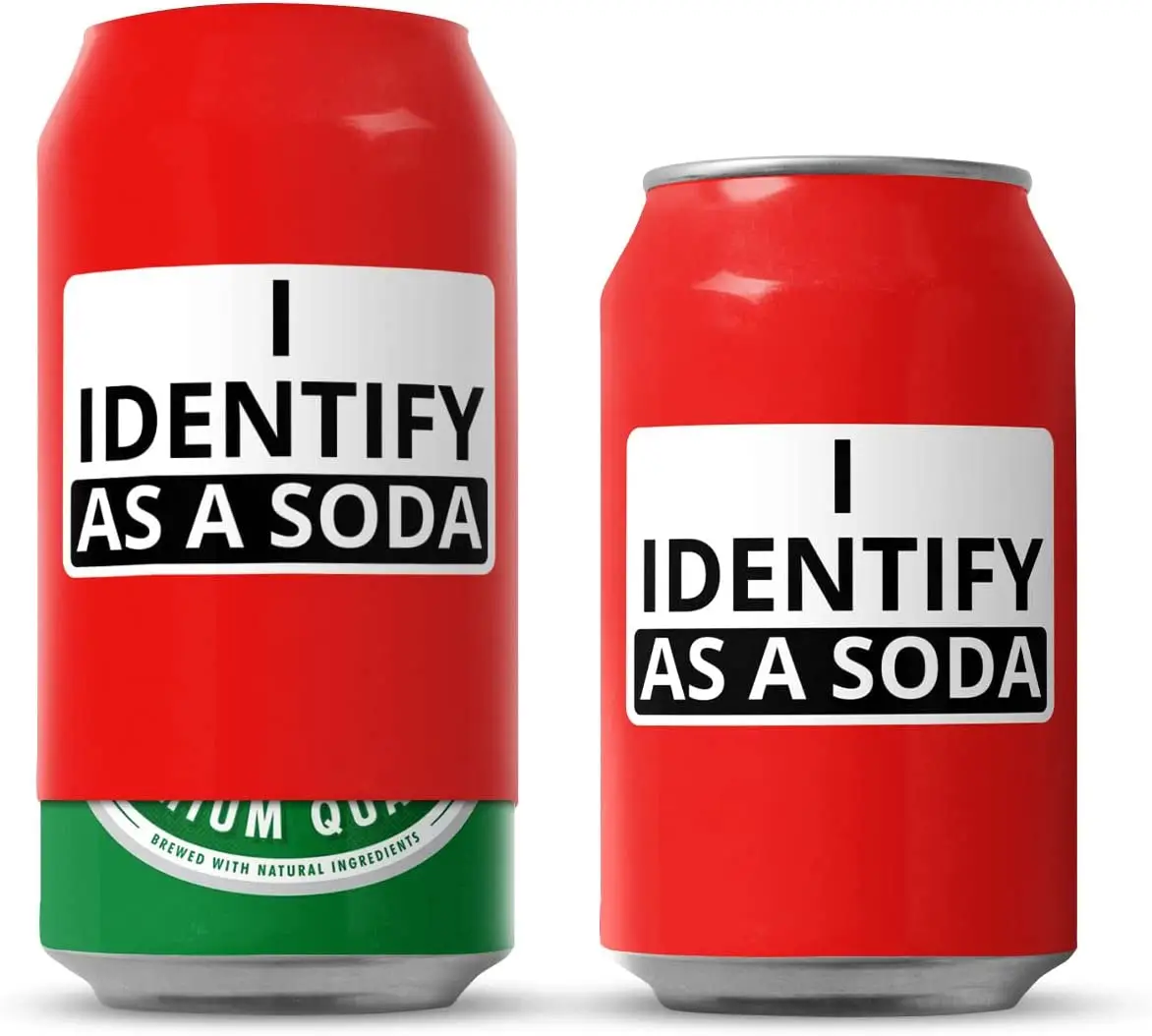 I IDENTIFY AS A SODA Beersy Silicone Can Cover