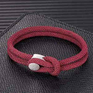 Vintage Men Women Easy Hook Bracelets Double Strand Nautical Survival Rope Paracord Bracelet Couple Minimalist Jewelry