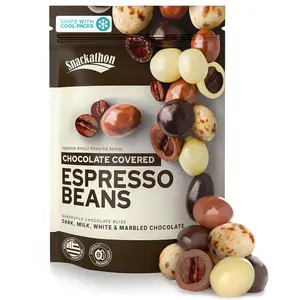 Snackathon Chocolate Covered Espresso Beans, 4 Chocolate Blend, 1 Pound Snackathon Chocolate Covered Espresso Beans, 4 Chocolate Blend, 1 Pound