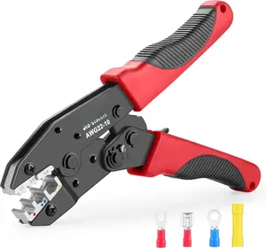 Crimping Tool for Insulated Electrical Connectors AWG 22-10 - Ratcheting Wire Terminal Crimper - Crimping Pliers - Crimper Tool Electrical - Crimp Tool