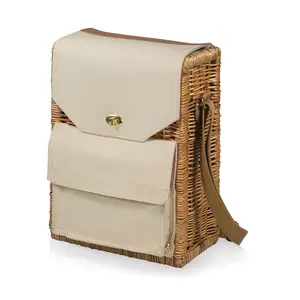 Corsica Wine & Cheese Picnic Basket, (Beige Canvas)