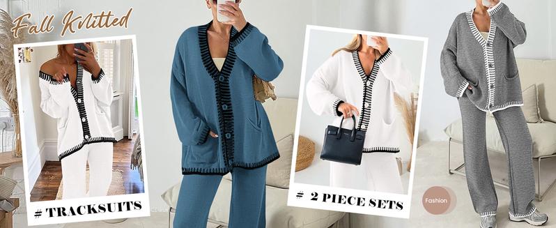 PrettyGarden Women's 2 Piece Set Winter Knit Outfits Matching Loungewear Long Sleeve V Neck Cardigan Sweaters Wide Leg Pants Tracksuits PrettyGarden Women's 2 Piece Set Winter Knit Outfits Matching Loungewear Long Sleeve V Neck Cardigan Sweaters Wide Leg Pants Tracksuits