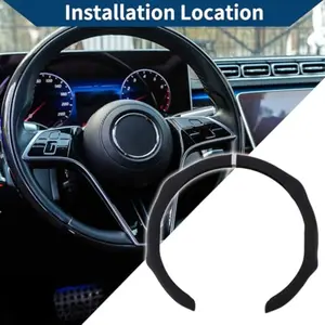 2026 New Car Models Nappa Leather Steering Wheel Cover Quick Turn Non-Slip Breathable Ultra-Thin All-Season Use for Modern Drivers White Leather Red Stitching Automotive Steeringwheelcover