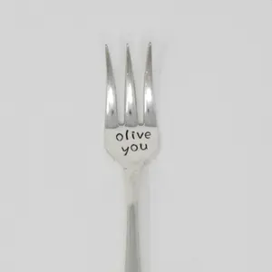 Vintage Cocktail Fork - "Olive You"