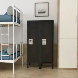 Yizosh Metal Locker with 1 Lockable Door, Industrial Black Steel Storage Locker, 55.1" L x 15" W x 18" D, Modern Style, Perfect for Office, School, Gym, Home Storage