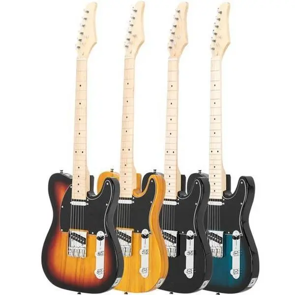 GTL Style Full-Size 6-String Tele Electric Guitar Kit - SS Single-Single Pickups, Maple Fingerboard, Transparent Yellow Solid Body, with Gig Bag, Strap, Cable, Picks, Wrench for Beginner Adults, 6 Strings