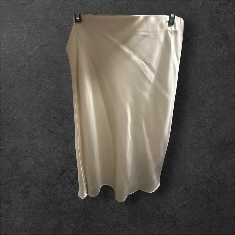 Silk Skirts for Women, High-Waisted, Flowy A-Line Design, Breathable Lightweight Fabric small size