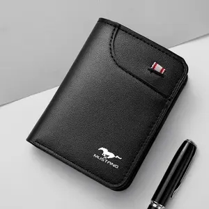 PU Leather Car Men's Wallet Coin ID Credit Card For Ford Fusion Mustang 350 500 GT SHELBY F150 Edge S-MAX Ranger Accessories