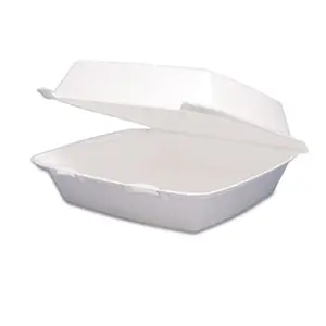 Drc 85HT1R Foam Container- Hinged Lid- 1-Comp- 8 3/8 x 7 7/8 x 3 1/4- 200/Carton