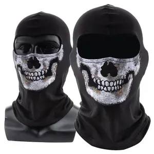 MW2 Ghost Face Skull Mask Balaclav Cosplay Simon Riley War Game Masks Protection Pattern Cycling Hood Halloween Party Props