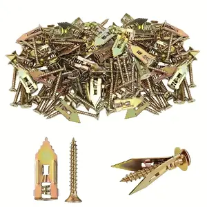 Multiple sets of galvanized steel drywall fixing bolts, heavy-duty metal expansion bolts, no drilling or punching required, suitable for televisions, shelf brackets, gypsum boards, cabinets, etc.