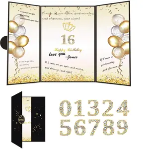 Gold Men Birthday Decoration, Giant Happy Birthday Card 30x21cm, DIY Age Signage, Party Gift & Decor, Unique Birthday Gifts, Perfect for Birthdays