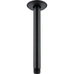 8 Inch Shower Arm and Flange Matte Black, Ceiling Mounted Shower Arm for Rain Shower